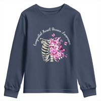 CHD Awareness Youth Sweatshirt Congenital Heart Disease Awareness Floral Rib Cage