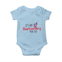 Personalized CHD Awareness Heart Anniversary Baby Onesie Custom Text It's My Heartiversary