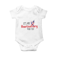 Personalized CHD Awareness Heart Anniversary Baby Onesie Custom Text It's My Heartiversary