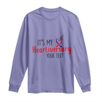 Personalized CHD Awareness Heart Anniversary Long Sleeve Shirt Custom Text It's My Heartiversary