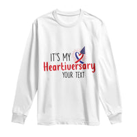Personalized CHD Awareness Heart Anniversary Long Sleeve Shirt Custom Text It's My Heartiversary