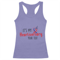 Personalized CHD Awareness Heart Anniversary Racerback Tank Top Custom Text It's My Heartiversary