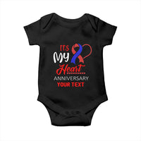 Personalized CHD Awareness Baby Onesie Custom Text It's My Heart Anniversary