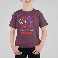 Personalized CHD Awareness T Shirt For Kid Custom Text It's My Heart Anniversary