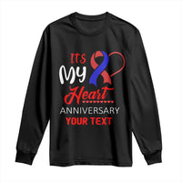 Personalized CHD Awareness Long Sleeve Shirt Custom Text It's My Heart Anniversary