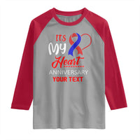 Personalized CHD Awareness Raglan Shirt Custom Text It's My Heart Anniversary