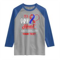 Personalized CHD Awareness Raglan Shirt Custom Text It's My Heart Anniversary