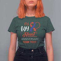 Personalized CHD Awareness T Shirt For Women Custom Text It's My Heart Anniversary