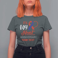 Personalized CHD Awareness T Shirt For Women Custom Text It's My Heart Anniversary