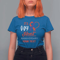 Personalized CHD Awareness T Shirt For Women Custom Text It's My Heart Anniversary