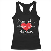 Papa Of A Heart Warrior Racerback Tank Top CHD Awareness Heart