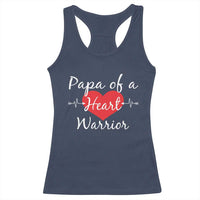 Papa Of A Heart Warrior Racerback Tank Top CHD Awareness Heart