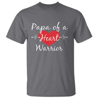 Papa Of A Heart Warrior T Shirt CHD Awareness Heart