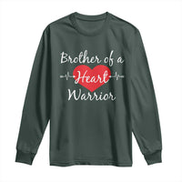 Brother Of A Heart Warrior Long Sleeve Shirt CHD Awareness Heart