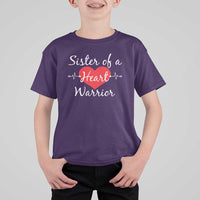 Sister Of A Heart Warrior T Shirt For Kid CHD Awareness Heart
