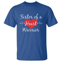 Sister Of A Heart Warrior T Shirt CHD Awareness Heart