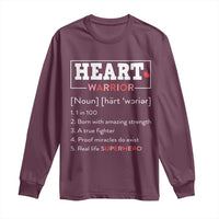 Heart Warrior Definition Long Sleeve Shirt Congenital Heart Disease CHD Awareness