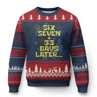 Funny 67 33 100 Days Of School Ugly Christmas Sweater 100th Day Six Seven Days Later