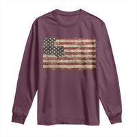 Louisiana Pride Vintage American Flag State Map Long Sleeve Shirt