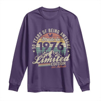 50th Birthday Made In 1976 Long Sleeve Shirt 50 Years Of Being Awesome Vintage Limited Edition
