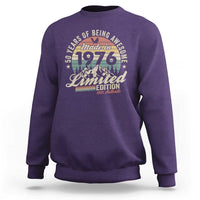 50th Birthday Made In 1976 Sweatshirt 50 Years Of Being Awesome Vintage Limited Edition