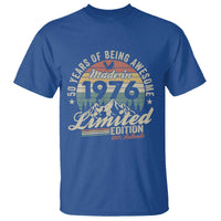 50th Birthday Made In 1976 T Shirt 50 Years Of Being Awesome Vintage Limited Edition