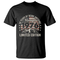 50th Birthday Vintage 1976 Limited Edition T Shirt 50 Years Of Being Awesome American Flag