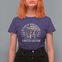 50th Birthday Vintage 1976 Limited Edition T Shirt For Women 50 Years Of Being Awesome American Flag
