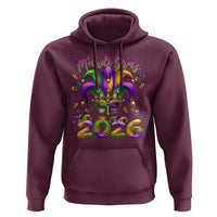 Mardi Gras 2026 Hoodie Funny Jester Hat Carnival Fleur De Lis