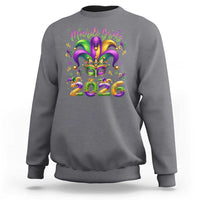 Mardi Gras 2026 Sweatshirt Funny Jester Hat Carnival Fleur De Lis