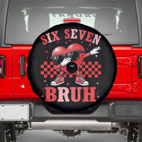 Funny Six Seven Bruh Valentines Day Spare Tire Cover Six Seven Dabbing Heart