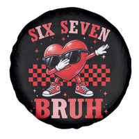 Funny Six Seven Bruh Valentines Day Spare Tire Cover Six Seven Dabbing Heart