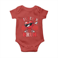 Funny Six Seven Bruh Valentines Day Baby Onesie Six Seven Dabbing Heart