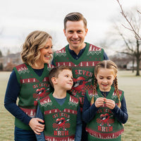 Funny Six Seven Bruh Valentines Day V-Neck Knit Sweater Vest Six Seven Dabbing Heart