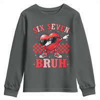 Funny Six Seven Bruh Valentines Day Youth Sweatshirt Six Seven Dabbing Heart