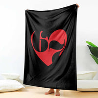 Funny Six Seven 67 Meme Valentines Day Red Heart Throw Blanket