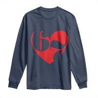 Funny Six Seven 67 Meme Valentines Day Red Heart Long Sleeve Shirt