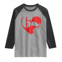 Funny Six Seven 67 Meme Valentines Day Red Heart Raglan Shirt