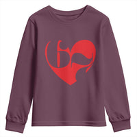 Funny Six Seven 67 Meme Valentines Day Red Heart Youth Sweatshirt