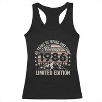 40th Birthday Made In 1986 Limited Edition Racerback Tank Top 70 Years Of Being Awesome American Flag