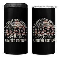 70th Birthday Made In 1956 Limited Edition 4 in 1 Can Cooler Tumbler 70 Years Of Being Awesome American Flag