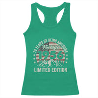 70th Birthday Made In 1956 Limited Edition Racerback Tank Top 70 Years Of Being Awesome American Flag