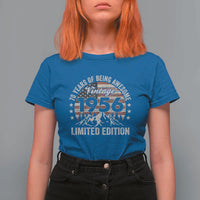 70th Birthday Made In 1956 Limited Edition T Shirt For Women 70 Years Of Being Awesome American Flag