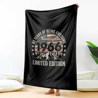 60th Birthday Vintage 1966 Limited Edition Throw Blanket 60 Years Of Being Awesome American Flag