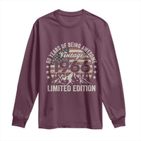 60th Birthday Vintage 1966 Limited Edition Long Sleeve Shirt 60 Years Of Being Awesome American Flag