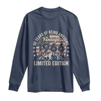 60th Birthday Vintage 1966 Limited Edition Long Sleeve Shirt 60 Years Of Being Awesome American Flag