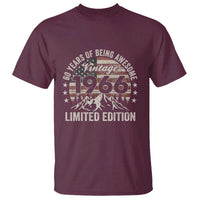 60th Birthday Vintage 1966 Limited Edition T Shirt 60 Years Of Being Awesome American Flag