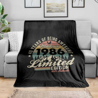 40th Birthday Made In 1986 Throw Blanket 70 Years Of Being Awesome Vintage Limited Edition