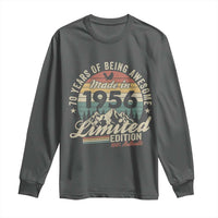 70th Birthday Made In 1956 Long Sleeve Shirt 70 Years Of Being Awesome Vintage Limited Edition