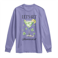 Funny Irish St Patrick's Day Cocktail Long Sleeve Shirt Let's Get Shamrocked Irish Festival